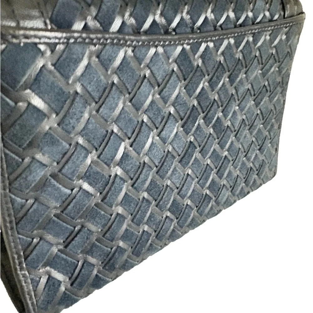 Vintage Bally top handle quilted leather navy Crossbody handbag from Japan - Picture 8 of 16